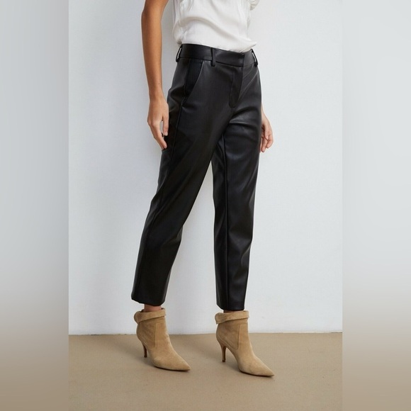 VELVET By Graham & Spencer Hydie Vegan Leather Pant Trousers Black - Picture 5 of 8